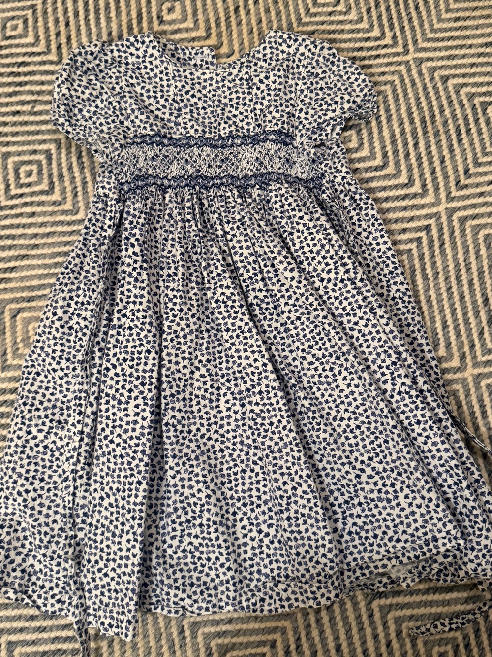 Edgehill Collection Navy Floral Smocked Dress